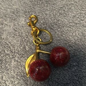 COPY - Gold and Red Cherry Keychain purse, charm NWT